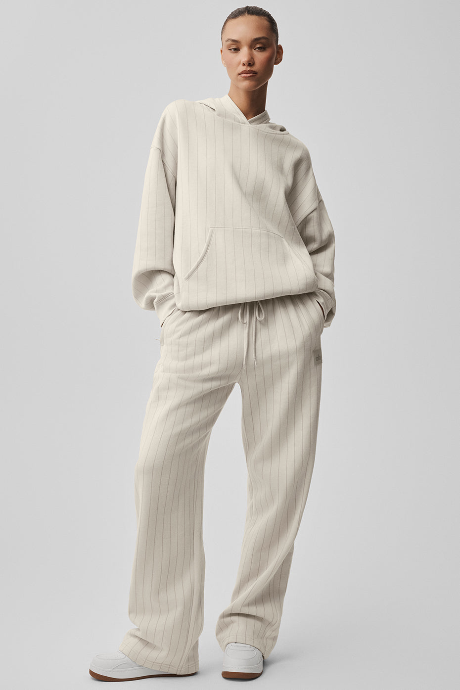 Pinstripe Hoodie - Bone Pinstripe