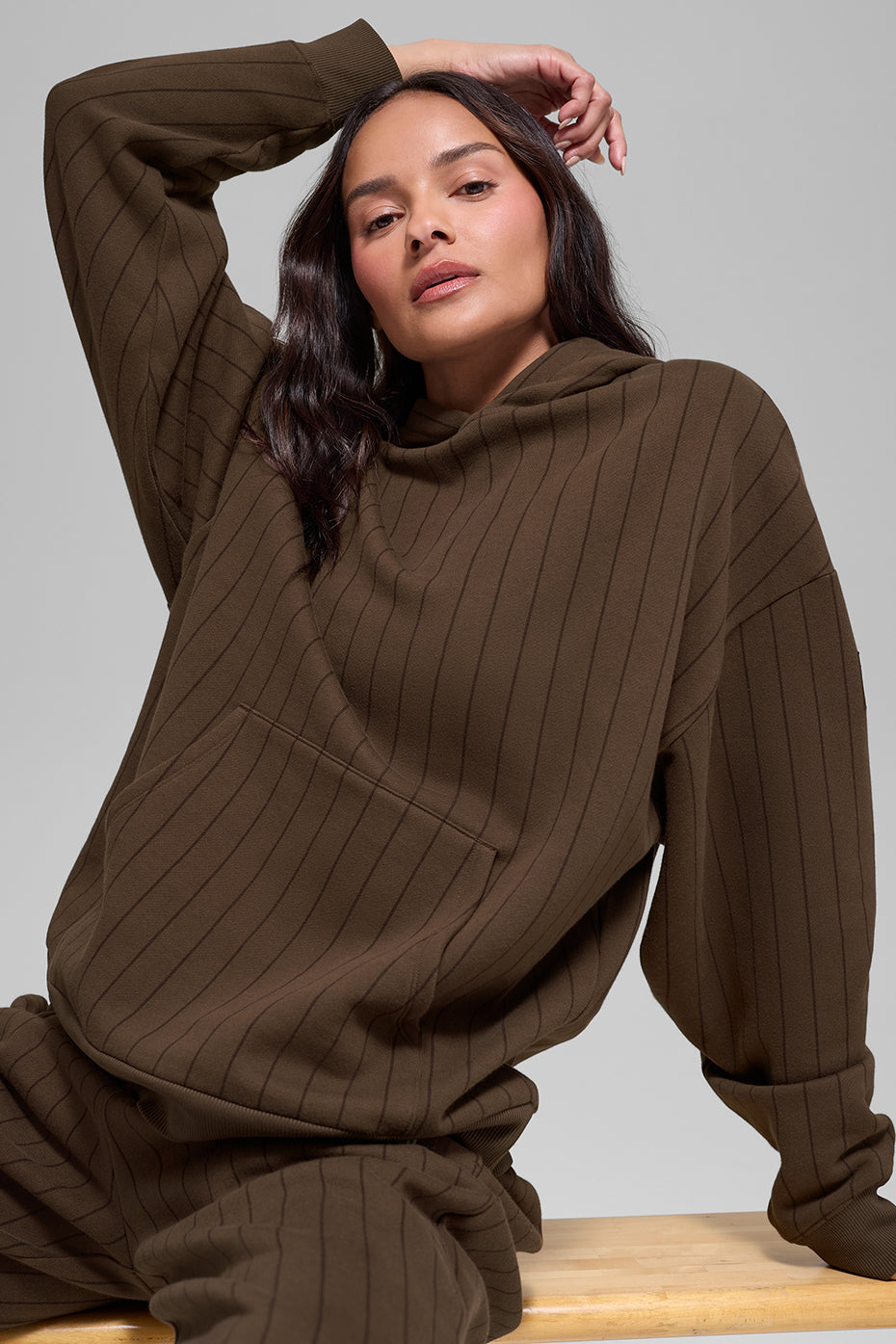 Pinstripe Hoodie - Espresso Pinstripe