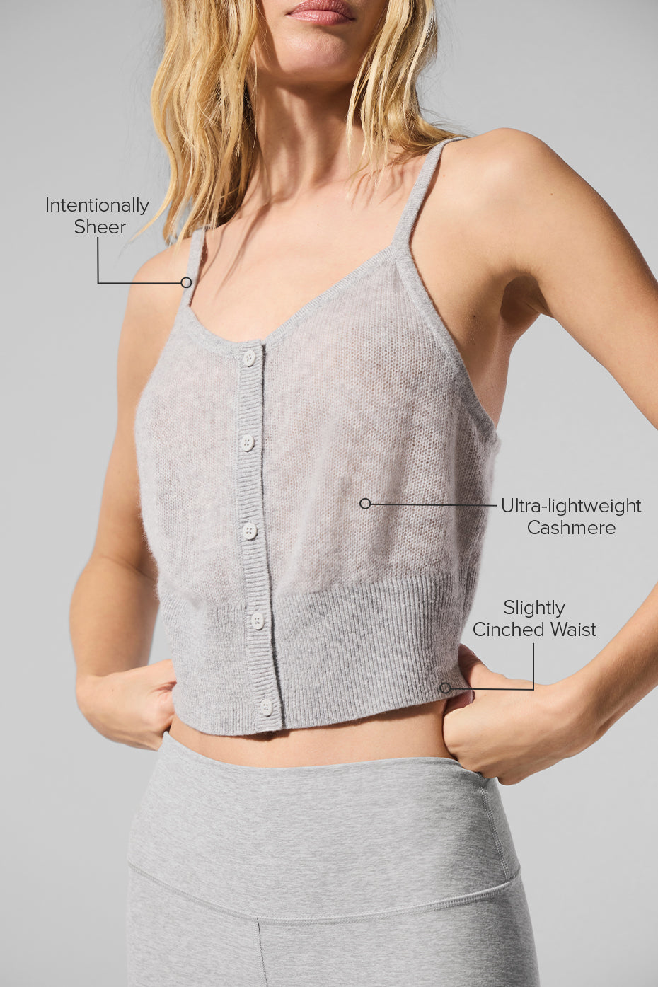 Sheer Cashmere Tank - Athletic Heather Grey