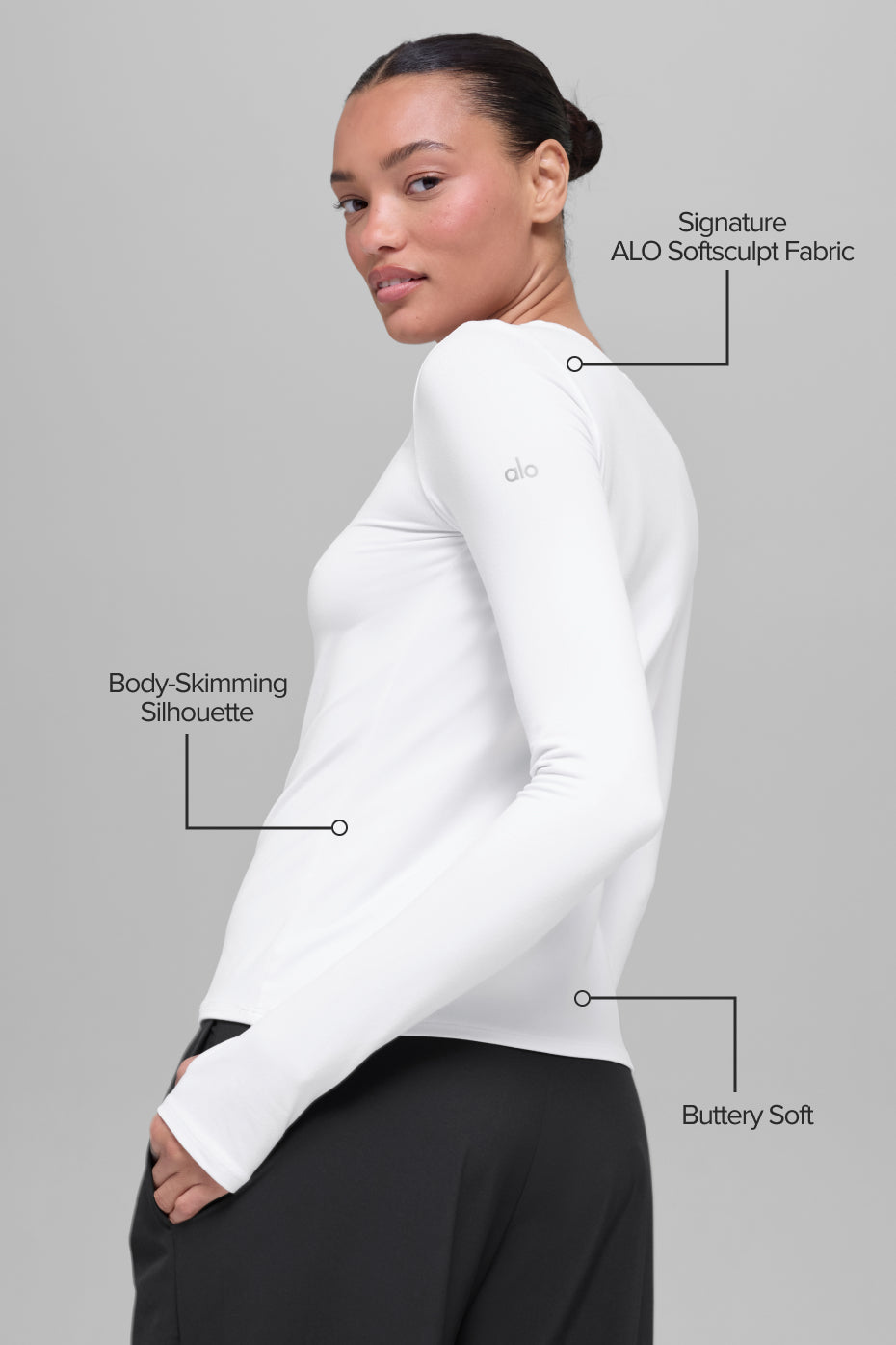 Alosoft Finesse Long Sleeve - White