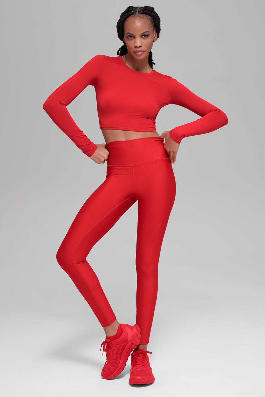 Alosoft Crop Finesse Long Sleeve - Bright Red