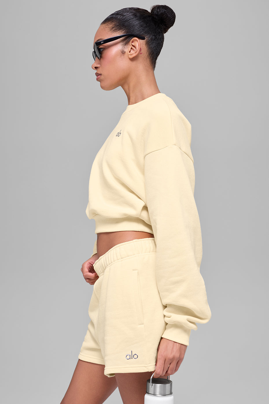 Cropped Accolade Crewneck - Candlelight Yellow