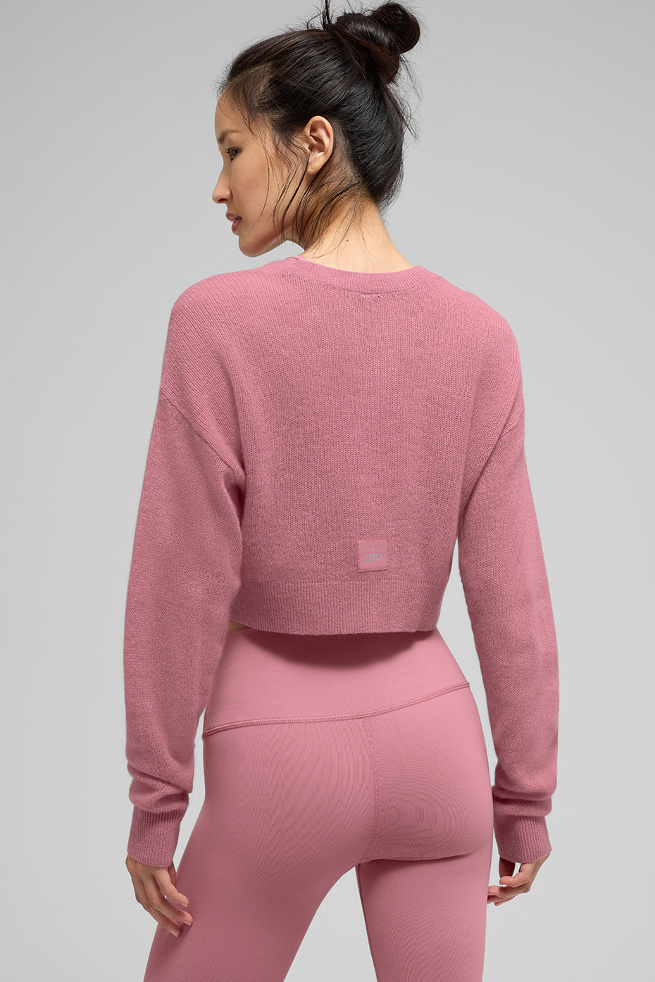 Sheer Cashmere Cropped Cardigan - Pink Wild Rose