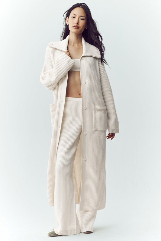 Cashmere Northstar Long Cardigan - Ivory