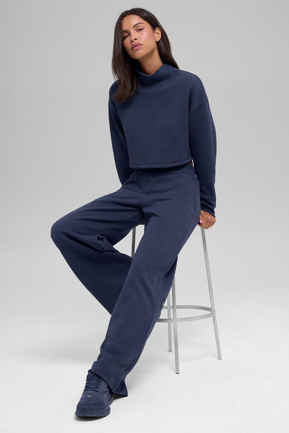 Serenity Wide Leg Sweatpant - Navy