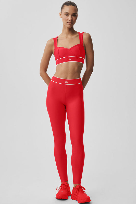 Airlift High-Waist Alignment Legging - Bright Red/White