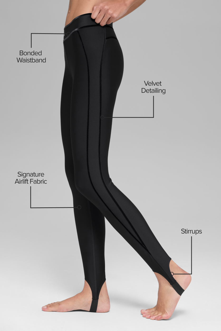 Airlift High-Waist Love Language Stirrup Legging - Black