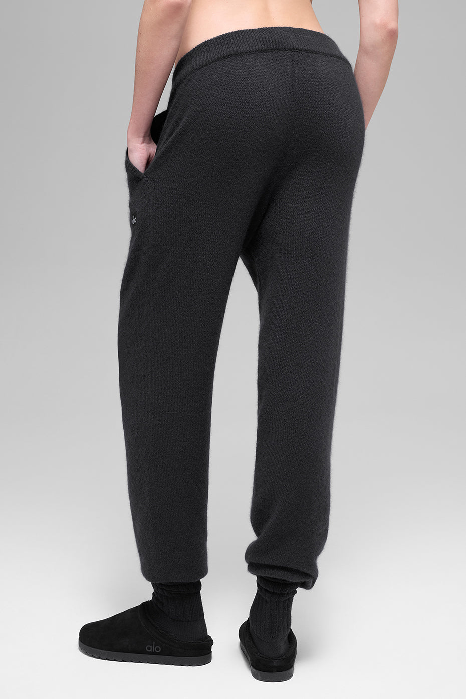 Wool Cashmere High-Waist New Class Jogger - Black