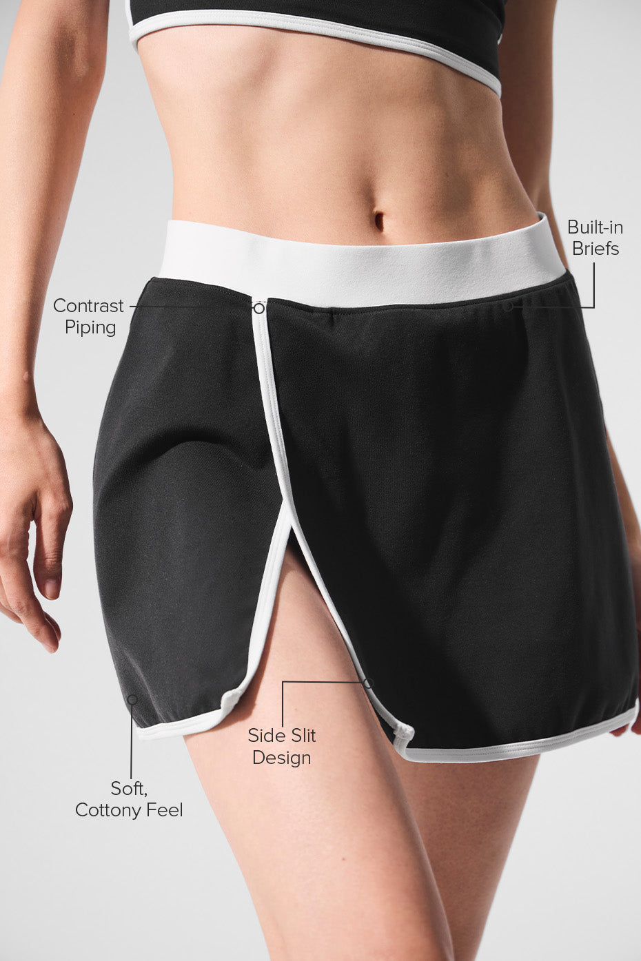 Airbrush Streamlined Skirt - Black/White