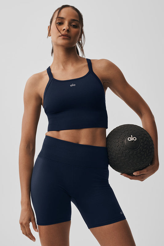 Seamless Ribbed Favorite Bra Tank - Navy