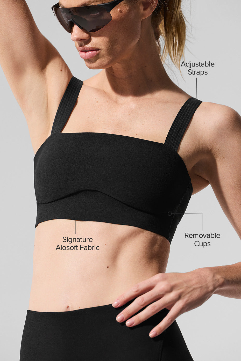 Alosoft Serve It Up Bra - Black