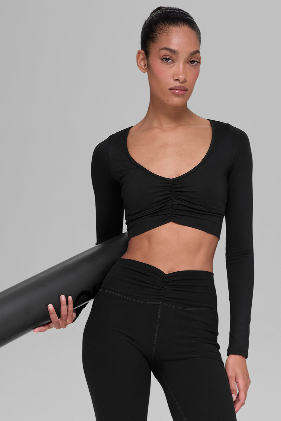 Alosoft Intuition Long Sleeve Bra - Black
